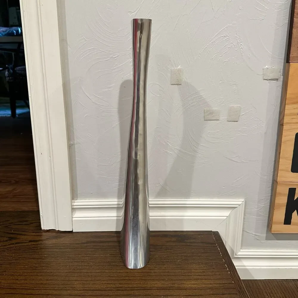 Extra Tall Pewter Bud Vase 19 inch by Armel Interprise